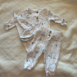 Milkberry‎ Bamboo Outfit Set Pants Bodysuit Hat Bamboo 0-3M